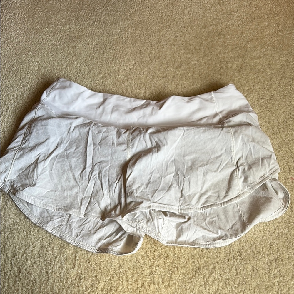 Lululemon Women's White Athletic Shorts - Size 8 Tall